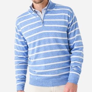 Peter  Millar Crown Men’s Long Bay Multi Stripe Quarter Zip Sweater Size XXL
